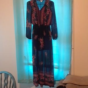 Autumn boho maxi dress